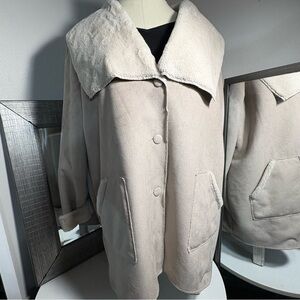 Signature collection 3X woman's fauxans faux fur and suede winter coat